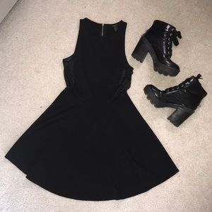 Little Black Dress with Mesh Cutouts